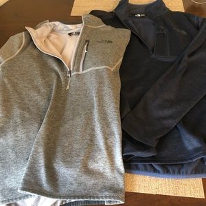 COPY - 2 men’s sm North Face quarter zip sweatshirts